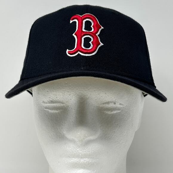 Vintage Y2Ks Boston Red Sox Hat Baseball Cap New Era Wool USA Blue Fitted 7 1/8 - Picture 2 of 10